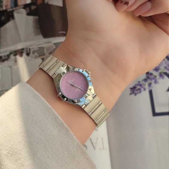 ساعت امگا زنانه - صفحه صورتی کد 2001